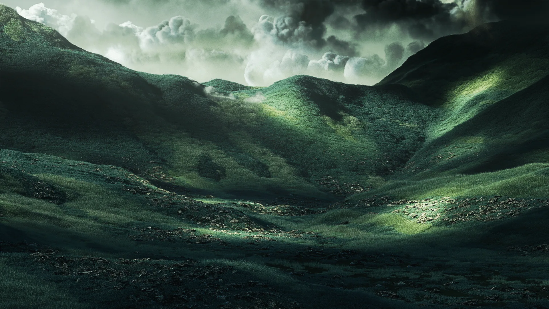 Mountain ridges receding into mist — one landscape seen from different vantage points